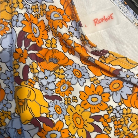 ROMWE Floral Bikini - Orange and White - Picture 5 of 6